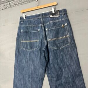 Southpole Mens Baggy Denim Jeans Dark Wash Wide Leg Skater Y2K Size 36 3318